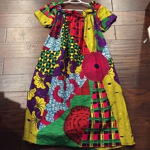 Multicolored Traditional African Print Dress